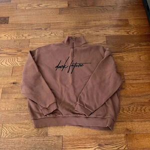 ASOS 
Men’s DARK FUTURE HALF ZIP SWEATSHIRT IN BROWN Sz XL